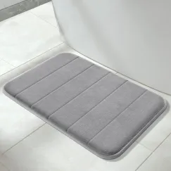 Bath Mat, Non-slip bath mat, Shower mat, Memory Foam Bath Mat, Super soft absorbent bath mat, 40 x 60 cm, Grey