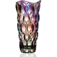 Glass Vases for Flowers，Thickened 3.4 lb Morden vases for Tables Centerpieces, vase for Home Decor, Crystal,Colorful and Clear Rose Large Vases Christmas Day Gifts(Heavy Duty)