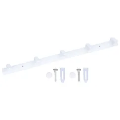 Wall Mounted Coat Rack Modern Stylish Coat Hanger Rack with 5 Hooks for Bathroom Living Room White