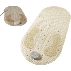 Non-Slip Shower Mat - Bath Mat with Suction Cups and Massage - Anti-Slip Shower Cabin Mat - 80x40cm - Mat for the Bath - Mat for the Bathroom - Includes Hanging Bracket - Mold Resistant & Machine Washable Bath Mats - Shower - Brown - Non-Slip Shower Mat
