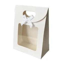 24PCS Bow Flap Tote Bag Reusable Shopping Carry Bag Gift Party Packaging Bag - 26x19x9cm