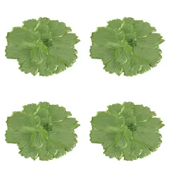 4 Pieces Flower Placemat, 3D Flower Placemats, Flower Shape Placemat, Heat-Resistant And Washable Placemat for Dining Table, Green