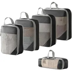 Expandable Compression Packing Cubes for Suitcase Travel or Home Storage - Pack Set