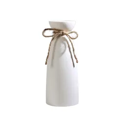 Ceramic Vase - Flowers Vase Modern Home Decor, White Geometric Decorative Vases for Living Room, Dried Flower Vase, Mantel