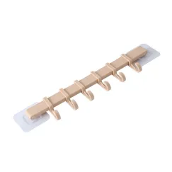 Coat Rack, Wall Mounted Coat Rack with 6 Decorative Hooks,Self Adhesive Kitchen Bathroom Wall Door Hanger Hooks 3pes