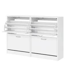 Artiss 2x Shoe Cabinet Storage Organiser 2 Flip Drawer White