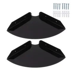2pcs Wall Mount Floating Corner Shelves Quarter Round Hanging Corner Shelves for Bedrooms Living Rooms Shower Room Black
