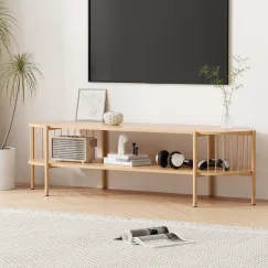 Artiss TV Unit Entertainment Unit Storage Shelf 148cm Pine