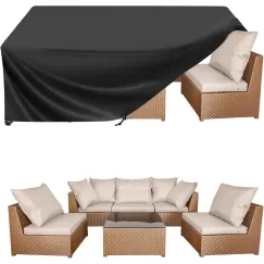 Patio Furniture Covers, Outdoor Furniture Covers Waterproof, Heavy Duty Oxford Patio Table Cover for Outdoor Table, Chair, Sofa, Desk (Black, 108"L x 82"W x 28"H)
