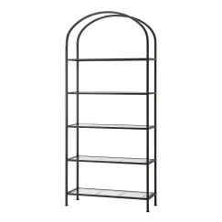 Artiss 5 Tiers Bookshelf Industrial Etagere Bookcase Display Shelf Black