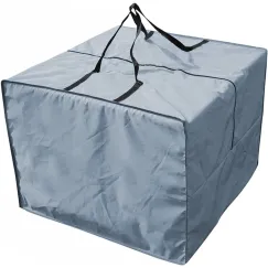 Storage bag - Furniture cover - Garden furniture cover - Storage bag for seat cushion - Oxford fabric storage bag - Waterproof storage bag - dust cover - with storage bag - with zipper, handles - for garden furniture, clothing, cushions - 81*81*61 cm - gr