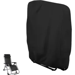 Weatherproof Protective Cover for Sun Lounger - Waterproof Chair Cover - Garden Chair Cover - Cover for Folding Chairs - Garden Furniture Cover - Protective Cover for Sun Loungers - 71x20/34x110cm - Cover for Sun Lounger - Black - With Carrying Bag - For