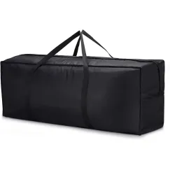 Storage bag for garden furniture cushions - 600D - waterproof - UV-resistant - portable storage bag - Dust cover - Garden Furniture Cushion Cover - for garden furniture with handles and zipper - 122x38x51cm - black