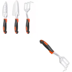 Garden Tools Set, 3 Pack Heavy Duty Gardening Tools Set Include Garden Shovel + Hand Rake Garden Tool, Heavy Duty Hand Cultivators for Gardening