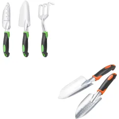 Garden Tools Set, 3 Pack Heavy Duty Gardening Tools Set + Garden Shovel Trowel Garden Tool Set, 2 Pack Heavy Duty Gardening Tools Set