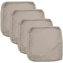 Patio Cushion Covers 24x24 Waterproof Outdoor Cushion Covers for Patio Furniture 4Pack Patio Cushion Slicovers Replacement Outdoor Seat Cushion Slip Cover for Wicker Chair, Tan