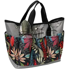 Garden Tool Bag, Garden Tote Storage Bag with 8 Pockets, Women Men Garden Plant Tool Storage Bag (Tools NOT Included)