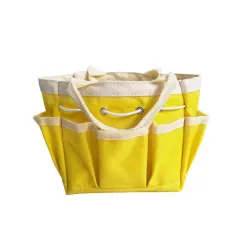 Garden Tool Bag, Oxford Cloth Hand Tool Storage Tote Organizer Gardening Tote with Pockets for Women Men (yellow)