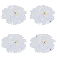 4 Pieces Flower Placemat, 3D Flower Placemats, Flower Shape Placemat, Heat-Resistant And Washable Placemat for Dining Table, White