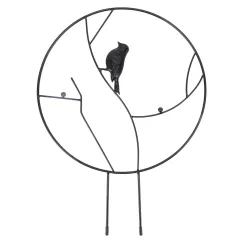 Bird Garden Trellis Good Support Cute Appearance Thick Lightweight Small Metal Garden Trellis for Backyards Balconies Black