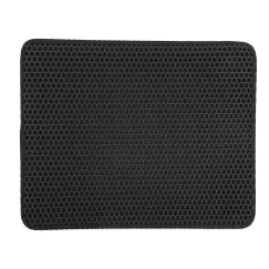 Cat Litter Mat,Double Layer Honeycomb Cat Litter Trapping Mat, Non Slip Waterproof Urine Proof Cat Litter Box Mat for Floor, Kitty Litter Rug, Cat Supplies, Black 30*30cm