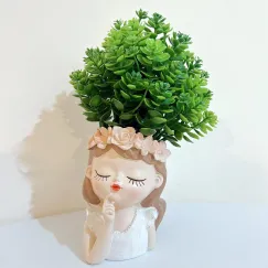 Cute Plant Pots with Drainage Hole,Fairy Garden Pots Gifts Idea for Plants Lovers Decorative Flower Pot for Indoor Plants