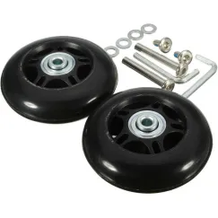 Set of 2 - Suitcase wheels - Replacement wheels for suitcases - Rubber casters - Bearings - Repair kits - 70mm x 24mm - Spare wheels - Suitcase - Casters - Luggage wheels - With screws - Wheels - Caster wheel - Suitcase wheels replacement set