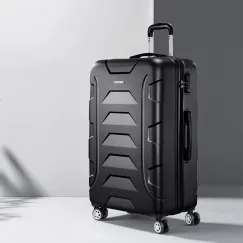 Wanderlite 28 Inch Luggage with TSA Lock Spinner Travel Suitcase Carry On Hard Shell Luggage Case Black
