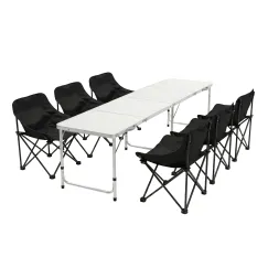 Weisshorn 7pc Camping Table Chair Set Outdoor Folding Aluminium Portable Picnic