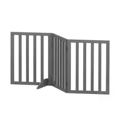 i.Pet Dog Gate Playpen Enclosure 3 Panels Pet Door Fence Wooden Play Pen Stair