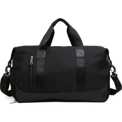 Travel Bag - Gym Bag - Hand Luggage Travel Bag - 47 x 25 x 22 cm - Sports Bag - Shoulder Bag - Waterproof and durable - With shoe compartment - Wet and dry - Suitable for men and women Swimming Sports Travel Gym Bag (black)