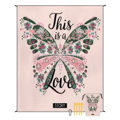 Style STD-001-28 Pink Quick Dry Beach Mat Sand Proof Waterproof Outdoor Picnic Blanket - Compact & Lightweight