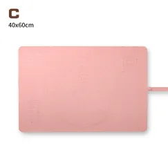 Large Silicone Baking Mat with Measurement Guide, Non-Slip Dough Rolling Mat for Pastry, Fondant and Pizza, Pink, 60 x 40 cm
