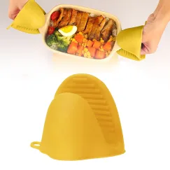 Oven Mitts Heat Resistant, Mini Oven Mitts, Mini Silicone Oven Gloves,Pinch Grips Mitts Potholder for Kitchen Cooking & Baking, 1 Pcs, 3.93x3.35 3.93" x 3.35" Grey