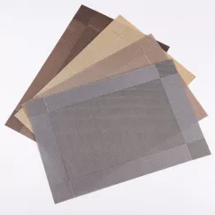 Placemats Washable Easy to Clean PVC Placemat for Kitchen Table Heat-resistand Woven Vinyl Table Mats （4pcs）