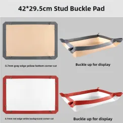 2-piece set (Gray Edge Yellow Background + Red Edge White Background) Non-stick Silicone Baking Mat for Oven & Microwave | Reusable, Thickened Fiber Baking Pad for Macarons, Cookies, Bread, Roasting Chicken, and More