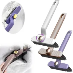 Crevice Cleaning Brush - 3 Pieces - Cleaning Brush - Scrubbing Brush - Multifunctional - Corner Cleaning Brush - 360° Rotating - Hard Bristle - For Window, Bathroom - Window Opening Cleaning Brush Tool For Kitchen Door Rail - 3 Colors