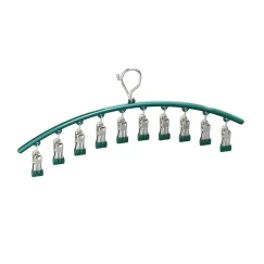 3PCS Windproof Clothes Drying Rack Balcony Hanger Pantyhose Underwear Clips - Green