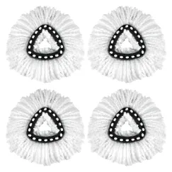 4 Pack Spin Mop Head Replacement - Mop Replace Head Compatible , Microfiber Spin Mop Refills, Mop Replacements Easy Cleaning