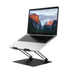 Aluminum Laptop Stand, Ergonomic Adjustable Notebook Riser Holder Computer Stand Compatible with 10-14" Laptops, Black