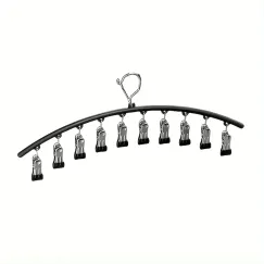 3PCS Windproof Clothes Drying Rack Balcony Hanger Pantyhose Underwear Clips - Black