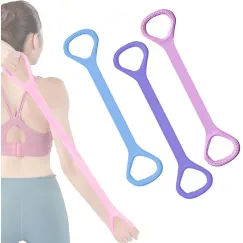 3 Pack Figure 8 Fitness Resistance Band, Elastic Bands for Working Out,Arm|Back|Chest Training Exercise Bands, Exercise Equipment for Yoga, Pilates,Physical Therapy