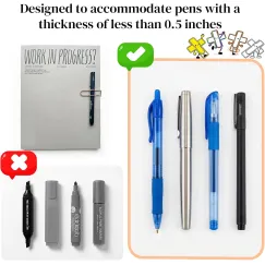 Paperclip Pen Holder, Metal Pen Holder for Notebook - 8 Pcs Cross Shaped Pen Clips Planner Accessories Office Supplies (Only for Pens with a Thickness of Less Than 0.5 Inches)