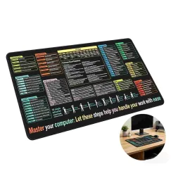 Excel Cheat Sheet Desk Pad Mat, 11.8x31.5in Large Waterproof Mouse Pad for Gaming & Office, Computer mat with excel Shortcuts