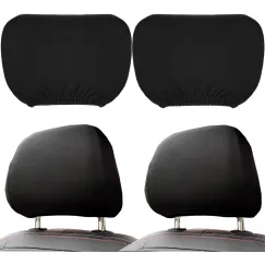 2 Pcs Headrest Covers for Cars Seat Universal Washable, Car Interior Seat Accessories Stuff Protector Dirt-Proof Wear-resistant Soft Fit for Most Car, Head Rest Cover for Car Van SUV Truck Taxi Black