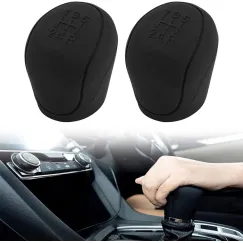 Transmission Lever Cover - Car Gear Shift Knob Cover - Car Gear Shift Knob Protective Cover - Car Round Soft Silicone Anti-slip Gear Shift Knob Cover - Black