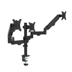 Triple Monitor Mount Stand – Desk Clamp with 3 Adjustable Arms for Multi-Screen Setup