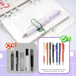 Paper Clip Pen Holder, Metal Pen Clips for Notebook - 8 Pcs Colorful Pen Clip Holder Planner Accessories, Colorful Cute Pen Clips (Only for Pens with a Thickness of Less Than 0.5 Inches)