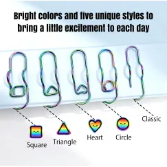 Paperclip Pen Holder, Metal Pen Clip for Notebook - 5 Pcs Iridescent Colored Pen Holder Clips for Journals, Planner Accessories (Only for Pens with a Thickness of Less Than 0.5 Inches)