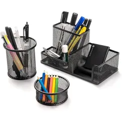 3-set Desk Organisers, Pen Holder For Stationeries & Pencils, Accessories